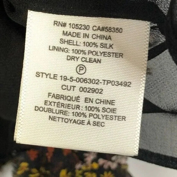 Joie Black Crissy Floral Ruffle Hem Sleeveless Tank Top S - Picture 5 of 5